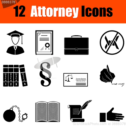 Image of Set of attorney  icons