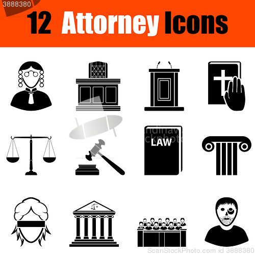 Image of Set of attorney  icons