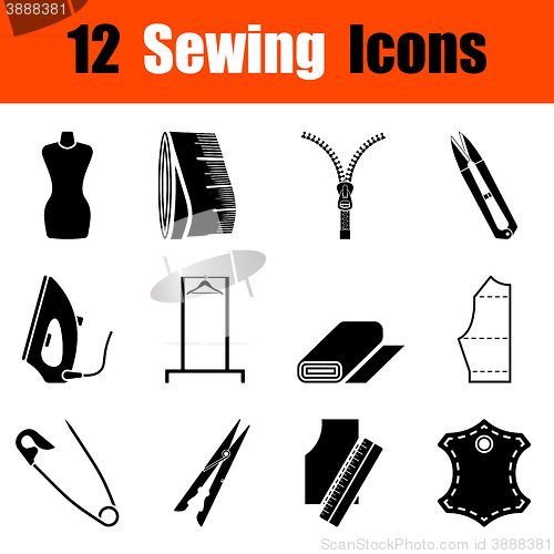 Image of Set of sewing  icons