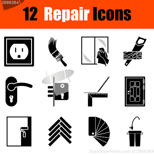 Image of Set of flat repair icons