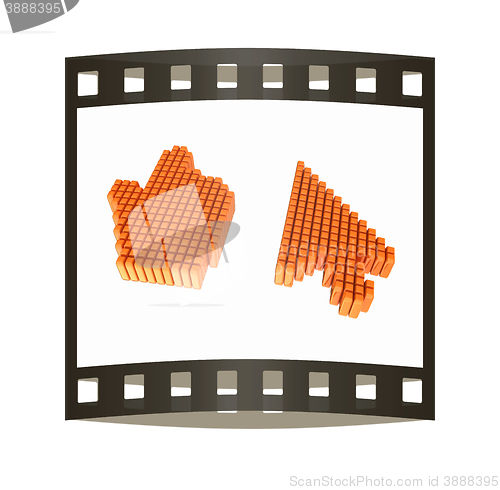 Image of Set of Link selection computer mouse cursor on white background. The film strip