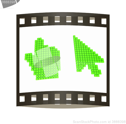 Image of Set of Link selection computer mouse cursor on white background. The film strip