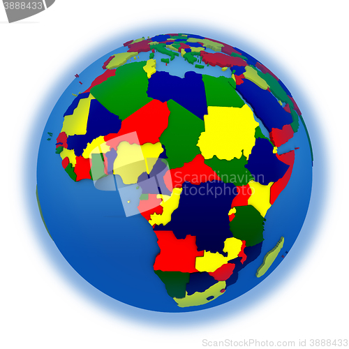 Image of Africa on political model of Earth