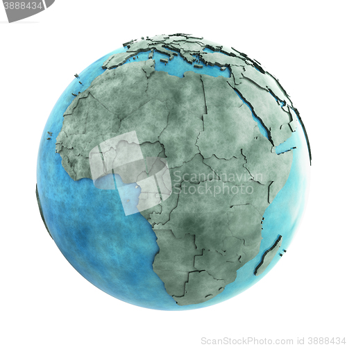 Image of Africa on marble planet Earth