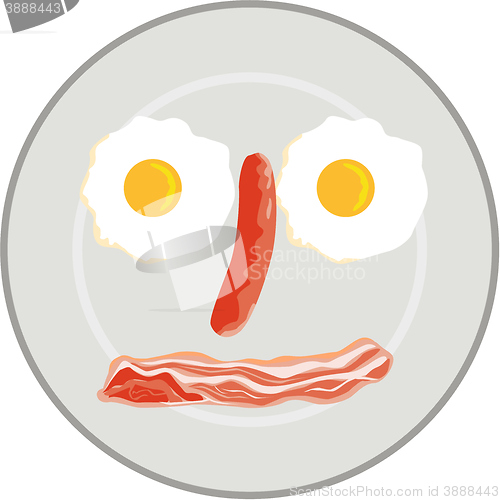 Image of Egg Sausage Bacon Face Retro