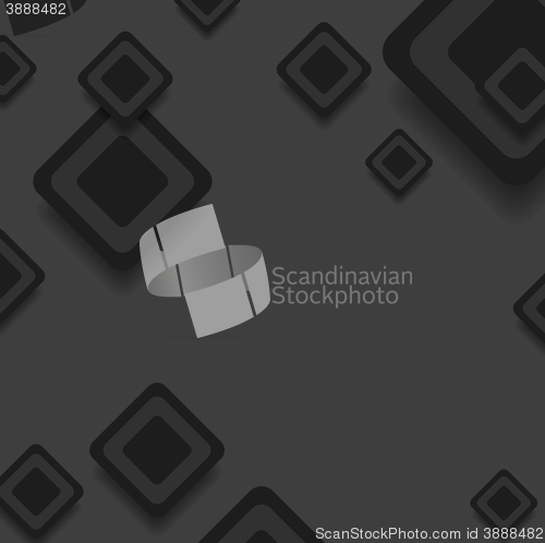 Image of Black abstract tech squares design
