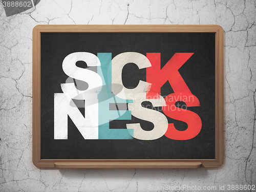 Image of Health concept: Sickness on School board background