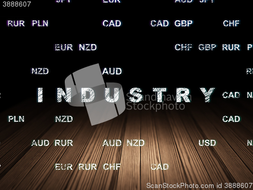 Image of Finance concept: Industry in grunge dark room