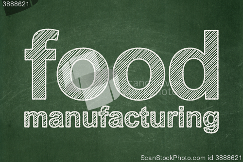 Image of Industry concept: Food Manufacturing on chalkboard background