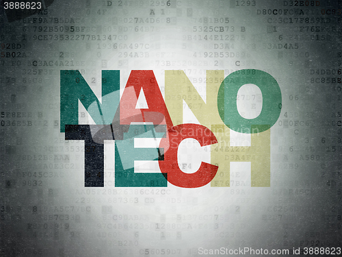 Image of Science concept: Nanotech on Digital Data Paper background