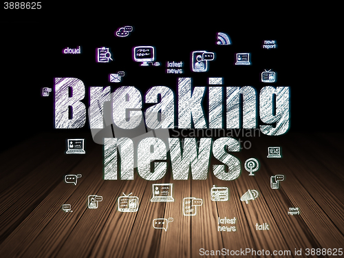 Image of News concept: Breaking News in grunge dark room