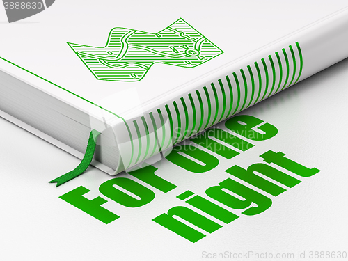 Image of Tourism concept: book Map, For One Night on white background