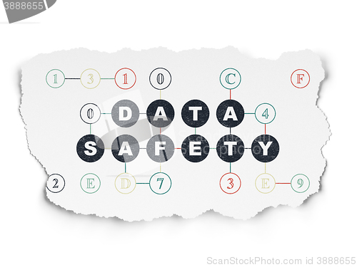 Image of Information concept: Data Safety on Torn Paper background