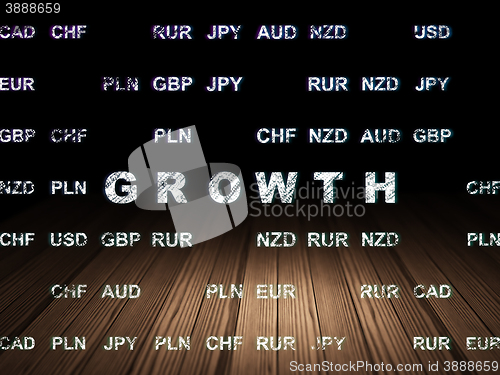 Image of Finance concept: Growth in grunge dark room