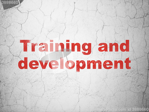 Image of Studying concept: Training and Development on wall background