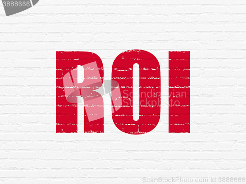 Image of Business concept: ROI on wall background