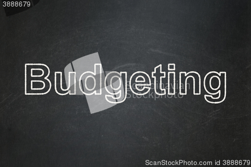 Image of Business concept: Budgeting on chalkboard background