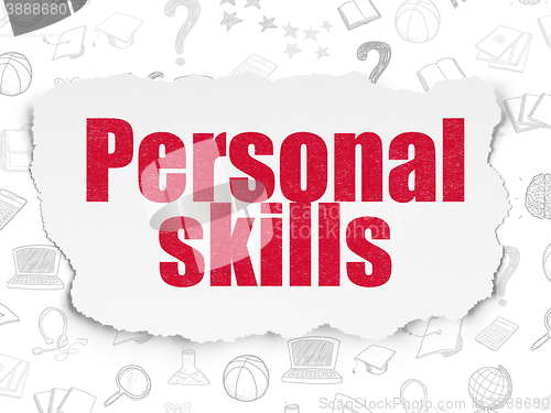 Image of Education concept: Personal Skills on Torn Paper background