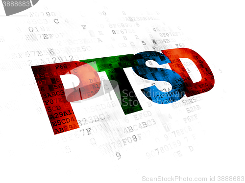 Image of Health concept: PTSD on Digital background