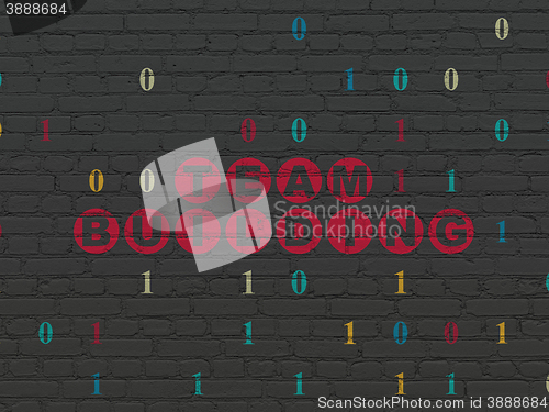Image of Business concept: Team Building on wall background