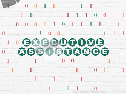 Image of Business concept: Executive Assistance on wall background