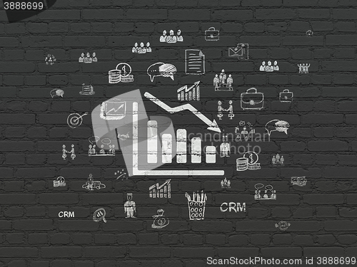 Image of Business concept: Decline Graph on wall background
