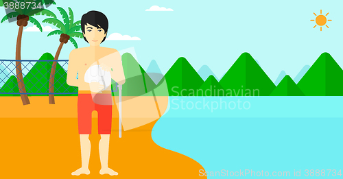 Image of Beach volleyball player.