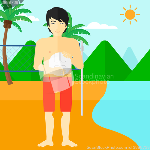 Image of Beach volleyball player.