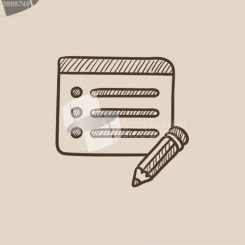 Image of Taking note sketch icon.