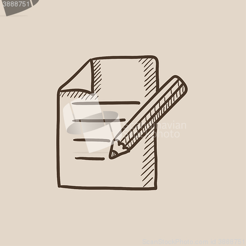 Image of Taking note sketch icon.