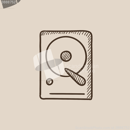 Image of Hard disk sketch icon.