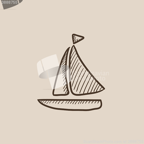 Image of Sailboat sketch icon.