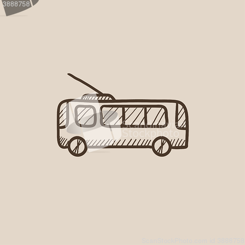 Image of Trolleybus sketch icon.