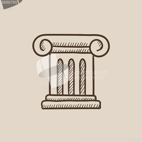 Image of Ancient column sketch icon.