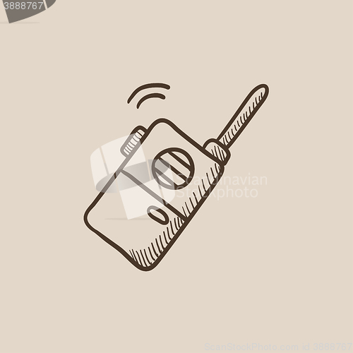 Image of Portable radio set sketch icon.