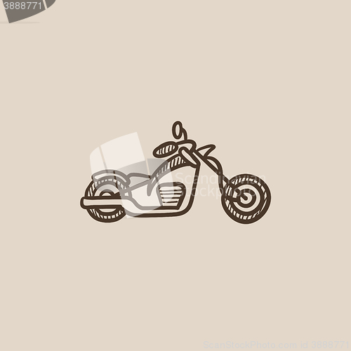 Image of Motorcycle sketch icon.