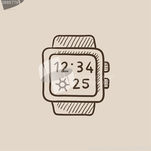 Image of Smartwatch sketch icon.