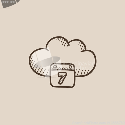 Image of Cloud computing sketch icon.