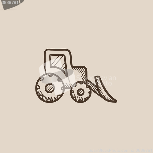 Image of Bulldozer sketch icon.