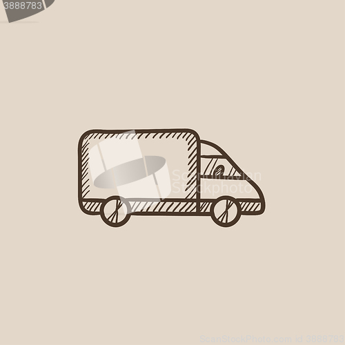 Image of Delivery truck sketch icon.