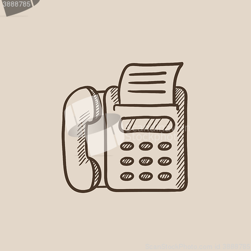 Image of Fax machine sketch icon.