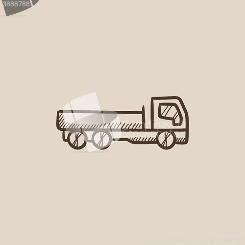 Image of Dump truck sketch icon.