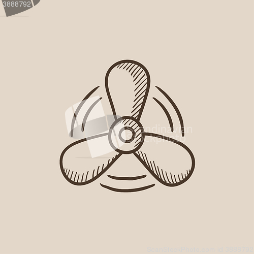 Image of Boat propeller sketch icon.