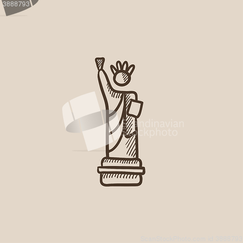 Image of Statue of Liberty sketch icon.