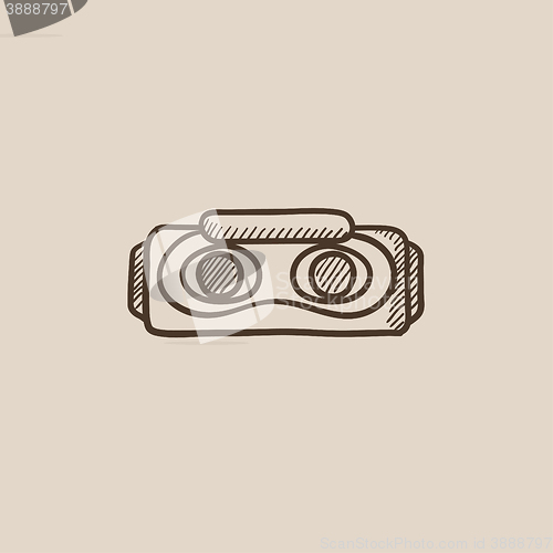 Image of Virtual reality headset sketch icon.