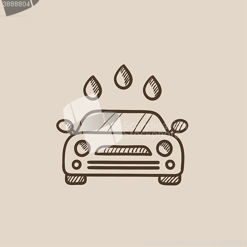 Image of Car wash sketch icon.