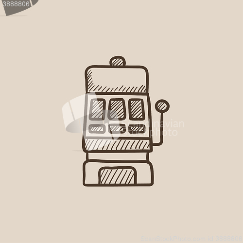 Image of Slot machine sketch icon.