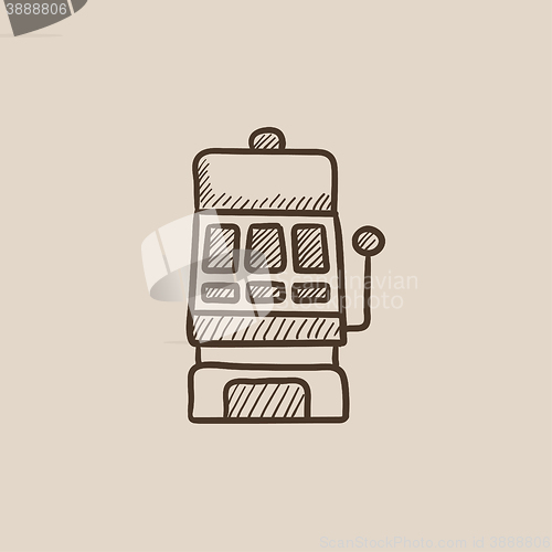 Image of Slot machine sketch icon.