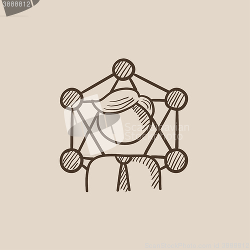 Image of Online business sketch icon.