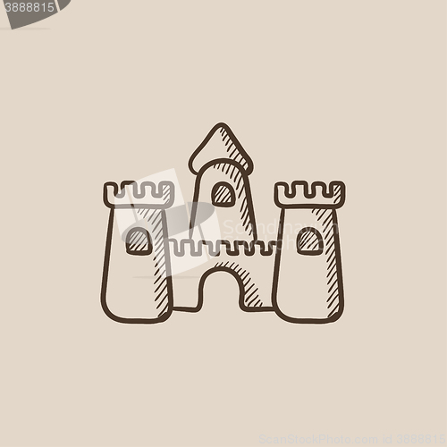 Image of Sandcastle sketch icon.